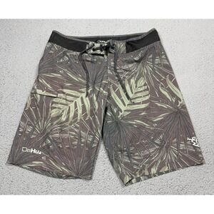 DaHui Board Shorts Mens 30 Multicolor Tropical Print Swim Trunks Surf Quick Dry